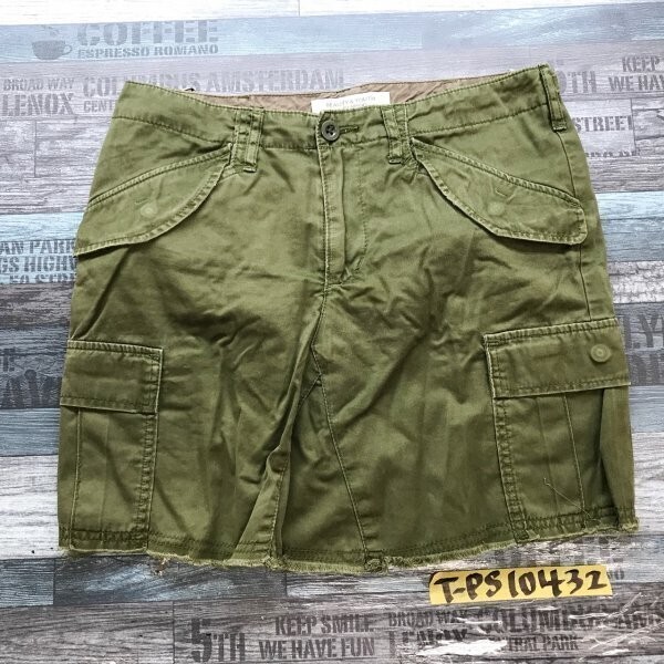 BEAUTY&YOUTH ビューティー&ユース ユナイテッドアローズ レディース カットオフ ミリタリー カーゴ ミニスカート M カーキ拍卖