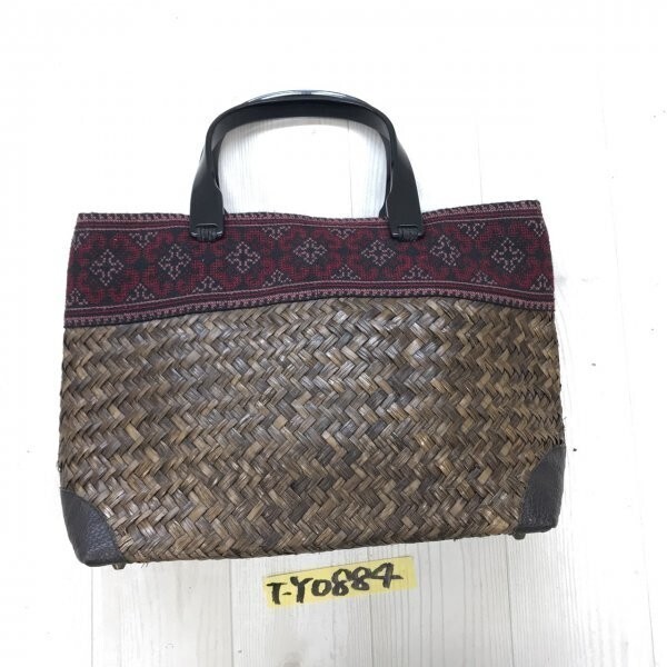 レディース エスニック わら編み ハンドバッグ 赤茶拍卖