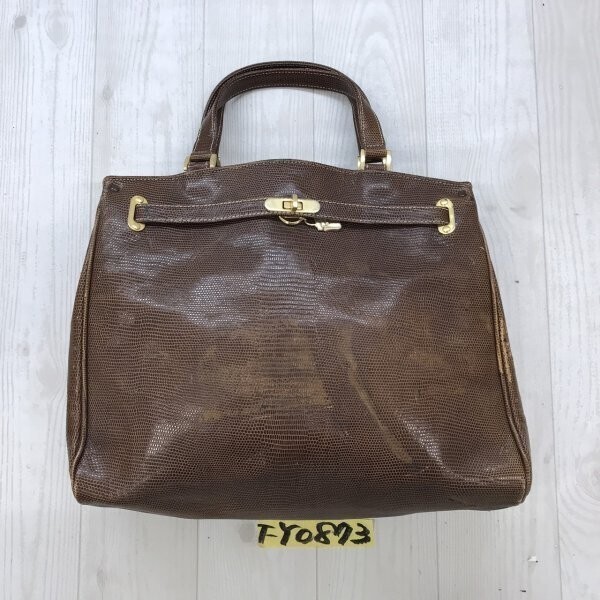 La Tomme Verto メンズ レザー ハンドバッグ 茶拍卖