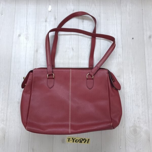 marie claire マリクレール レディース ポケット3つ レザーショルダー ハンドバッグ 赤拍卖