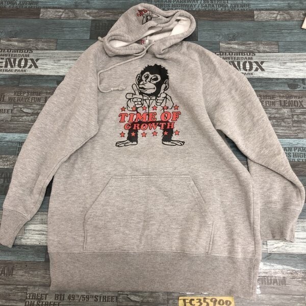 RASBORA レディース 裏起毛 キャラクタープリント 綿混 スウェットパーカー M 杢グレー拍卖