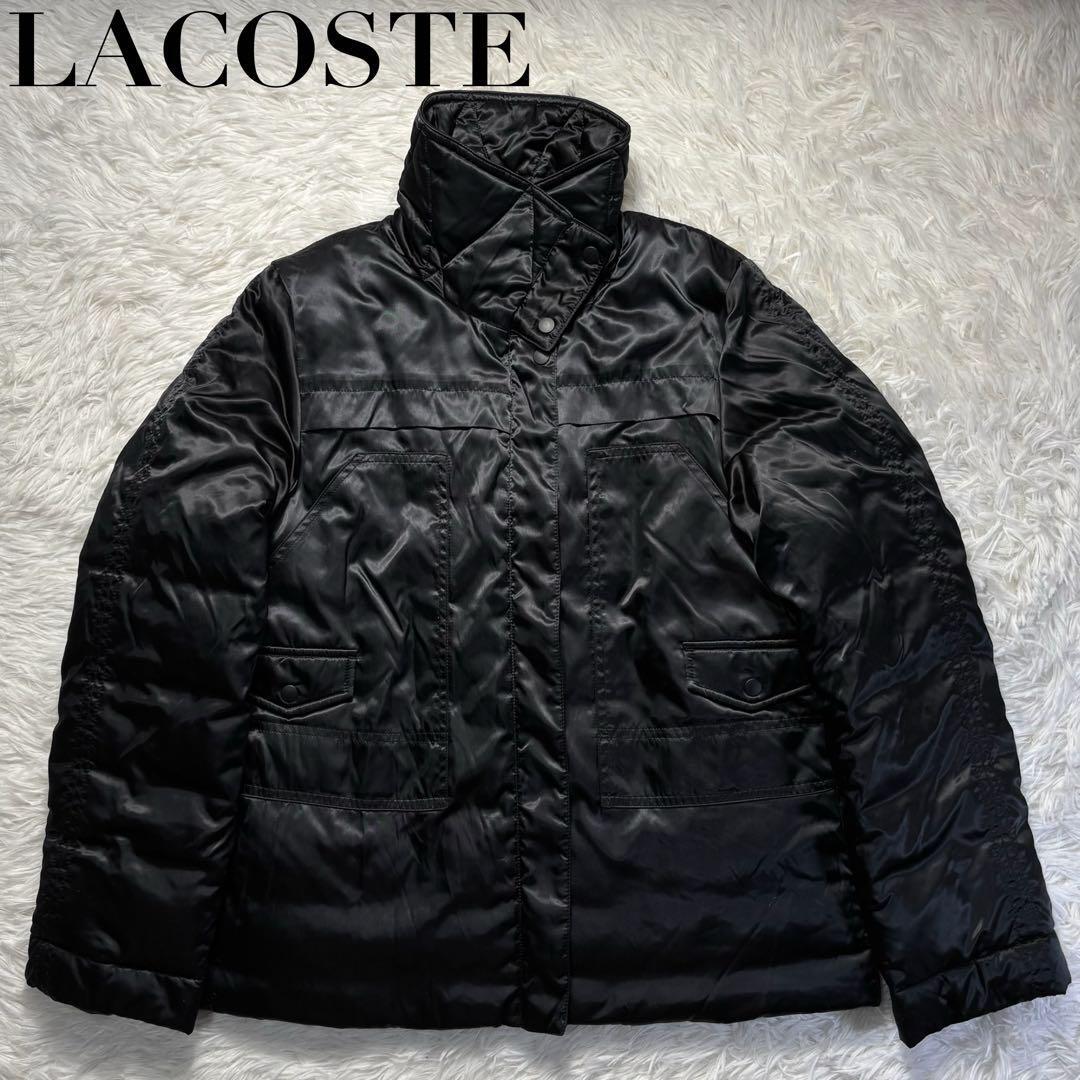 極美品 LACOSTE ラコステ ダウン ジャケット キルティング 黒 ブラック 42 Lサイズ 289拍卖