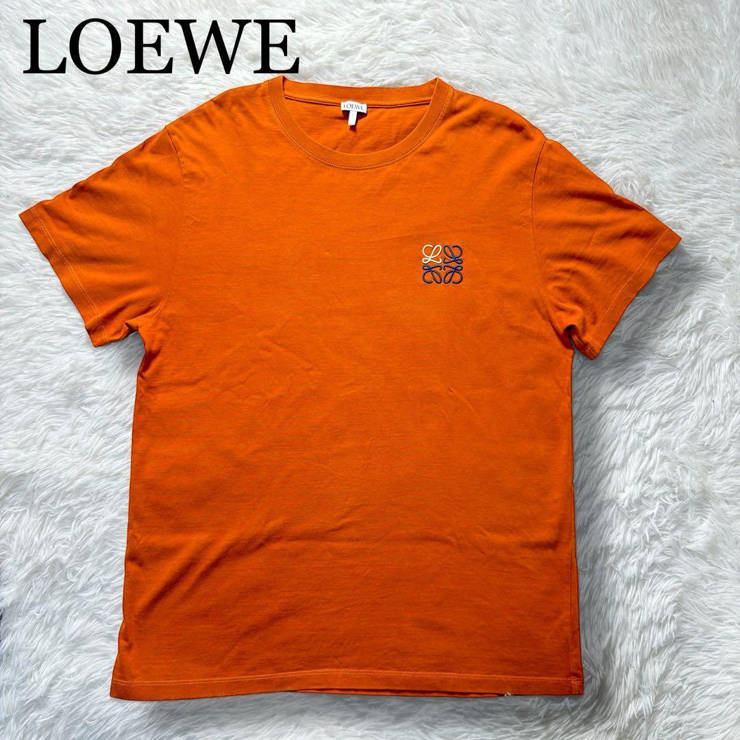 極美品 LOEWE ロエベ Tシャツ 半袖 ロゴ ブラウン Lサイズ拍卖