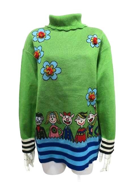 【中古】オレボレブラ OLEBOREBLA アルベロベロ トップス ニット グリーン系 柄_s-0163-r25拍卖