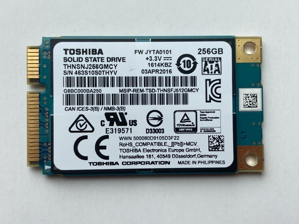 期間限定セール★Toshiba SOLID STATE DRIVE thnsnj256gmcy 256GB mSATA SSD ソリッドステートドライブ★送料無料拍卖
