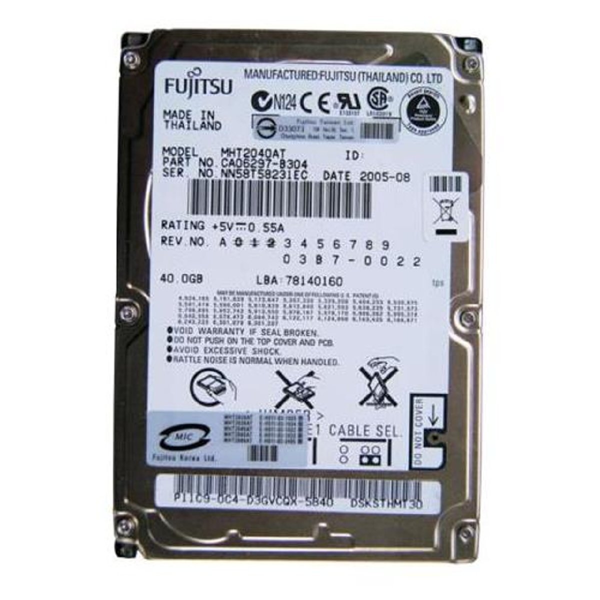 ★中古動作品★2.5インチ fujitsu ノート用HDD 40GB IDE ハードディスク mht2040at 4200RPM★送料無料★初期保障あり拍卖