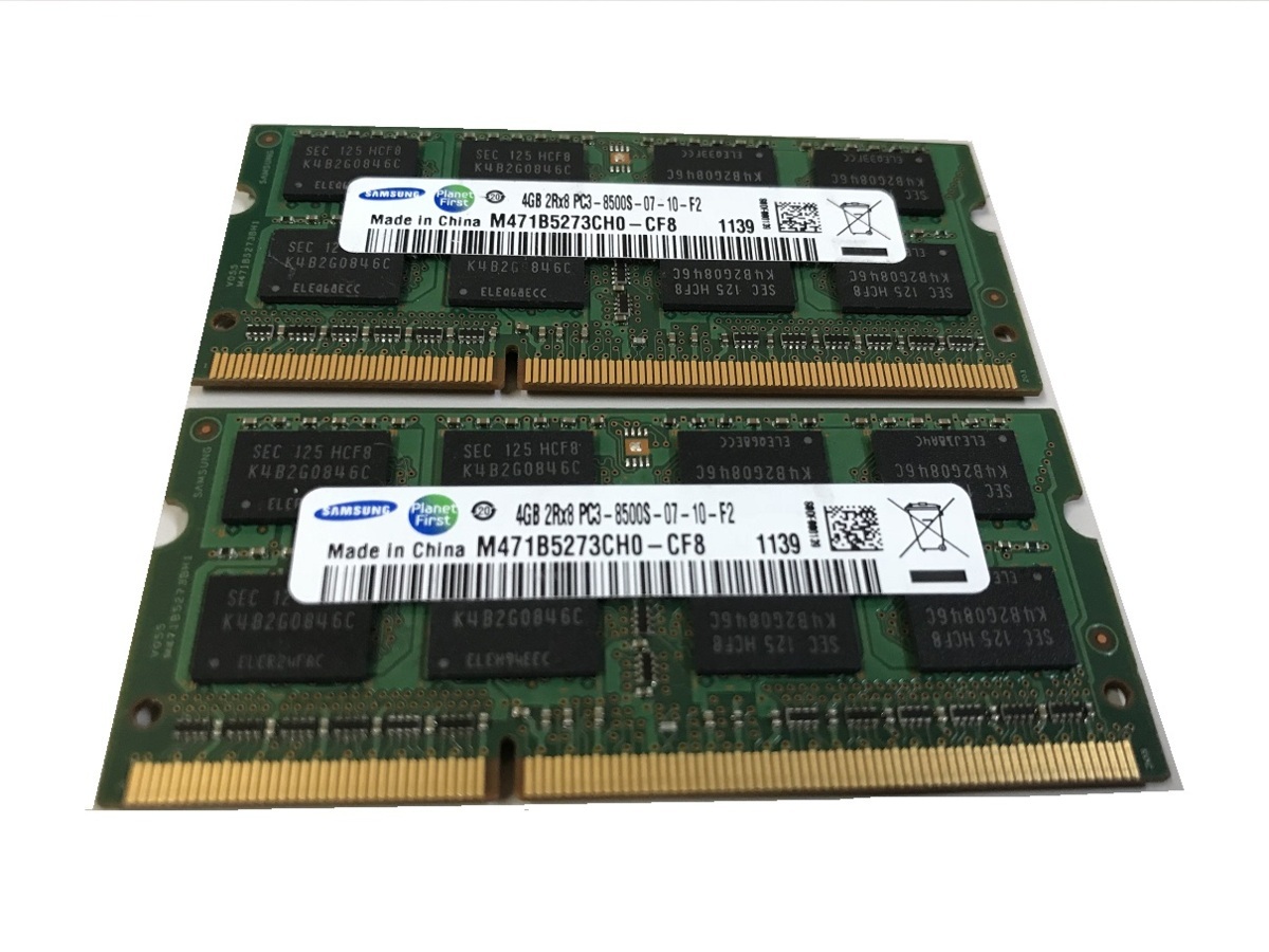 ★中古動作品★ノート用メモリ SAMSUNG PC3-8500S DDR3 1066 4GB 2枚セット 計8GB ★送料無料★1か月保証拍卖