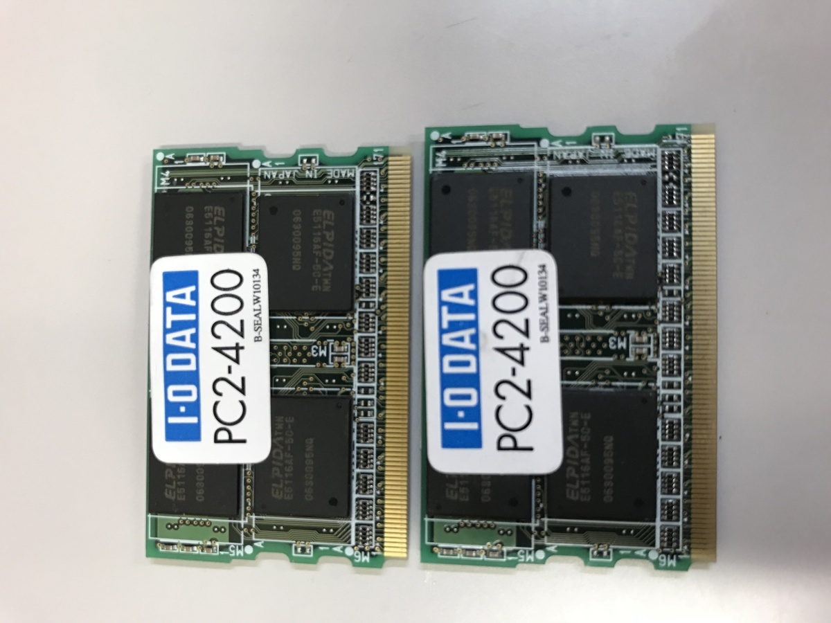 ★中古動作品★iodata DDR2 533 PC2-4200 172Pin MicroDIMM 512mb 2枚セット 計1GB★送料無料★初期保障拍卖