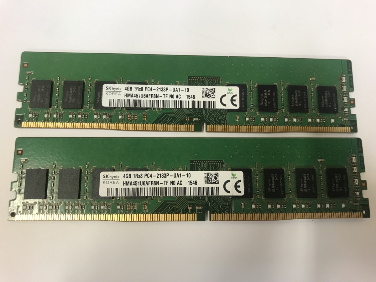 ★中古品★デスクトップ用メモリ SKHYNIX PC4-2133P DDR4 4GB 2枚セット 計8GB ★送料無料★1か月保証拍卖
