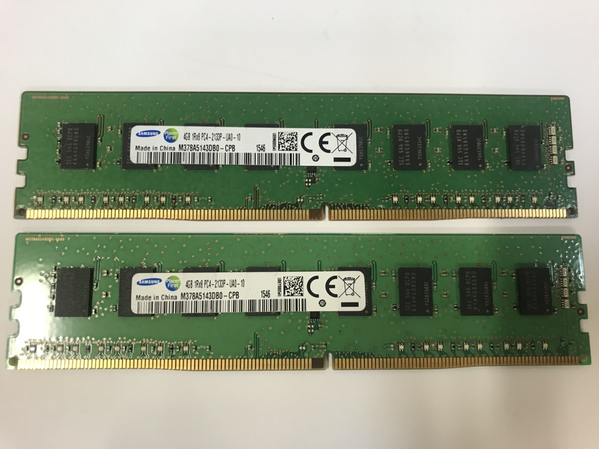 ★中古品★デスクトップ用メモリ SAMSUNG PC4-2133P DDR4 4GB 2枚セット 計8GB ★送料無料★1か月保証拍卖