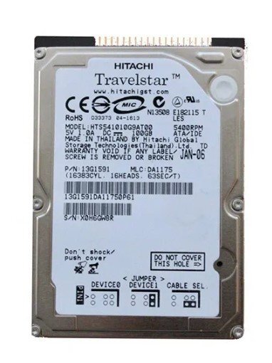 送料無料★ 2.5インチ IDE/ATA100 HDD 日立 HTS5410100G9AT00 100GB 5400prm 9.5mm 内蔵ハードディスク【中古】拍卖