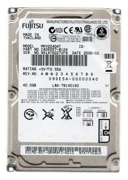 ノート用 2.5インチ メーカー混在 2.5 UltraATA ハードディスク 内臓HDD IDE 40GB 送料無料拍卖
