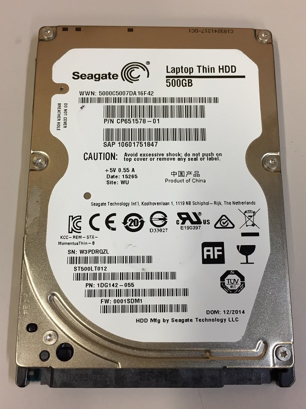 ★使用時間20時間以内★2.5インチ Seagate 2.5inch 5400rpm 500GB SATA3.0G ST500LT012 ★送料無料★初期保障あり★完動品★拍卖