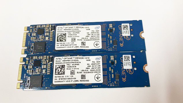 ★動作品★送料無料★intel OPTANE MEMORY M10 MEMPEK1J016GAL SSD 16GB 2枚組 計32GB拍卖