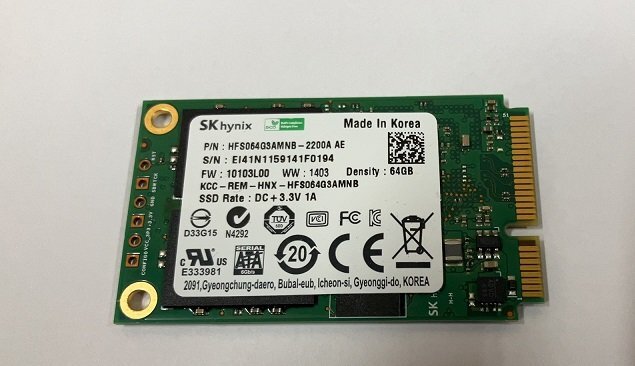 送料無料 ★SK hynix HFS064G3AMNB mSATA SSD 64GB ★動作品拍卖