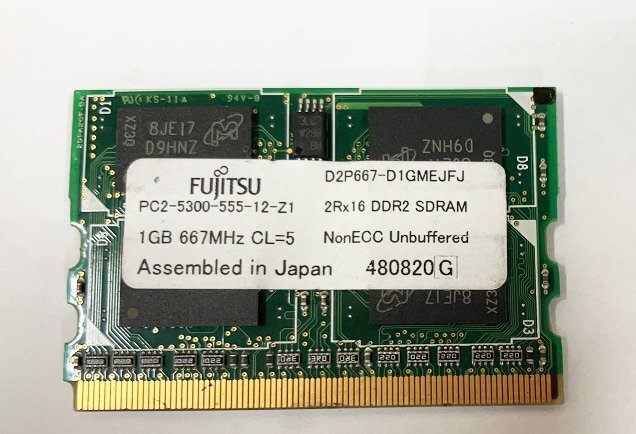 ★中古動作品★Fujitsu DDR2 667MHz PC2-5300 172Pin MicroDIMM D2/P667-1G 1GB★送料無料★初期保障拍卖