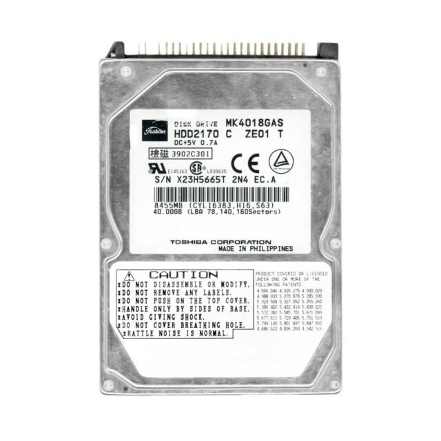 【中古】東芝 2.5インチ 内蔵HDD 40GB MK4018GAS IDE/ATA100 9.5mm/4200rpm★送料無料拍卖