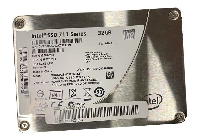 【中古】2.5インチ Intel SSD 711 Series 32GB SSDSA2SH032G2 2.5 3Gb/s SATA SSD 32G 内蔵SSD★送料無料★拍卖
