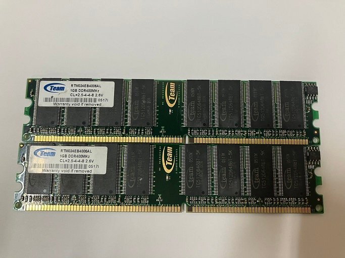 1か月保証★デスクトップ用メモリ メーカー混在 DDR 400 DDR400 PC3200 1GB 2枚セット 計2GB 非ECC★送料無料★拍卖