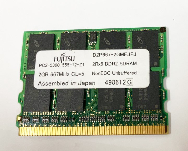 ★中古動作品★Fujitsu DDR2 667MHz PC2-5300 172Pin D2P667 2GB D2P667-2GMEJFJ★送料無料★初期保障拍卖