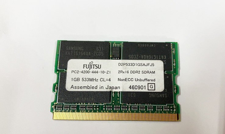 ★中古動作品★Fujitsu DDR2 533MHz PC2-4200 172Pin D2/P533-1G 1GB★送料無料★初期保障拍卖