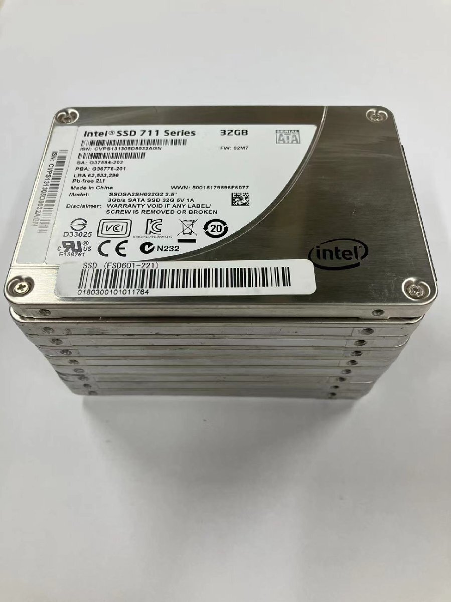 限定セール★50個組 2.5インチ Intel SSD 711 Series 32GB SSDSA2SH032G2 2.5 3Gb/s SATA SSD 32G 内蔵SSD ★送料無料★中古動作品拍卖