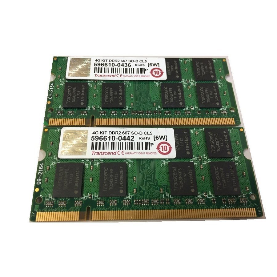 ★中古品★ノート用メモリ transcend PC2-5300S DDR2 667 2GB 2枚セット 計4GB ★送料無料★1か月保証拍卖