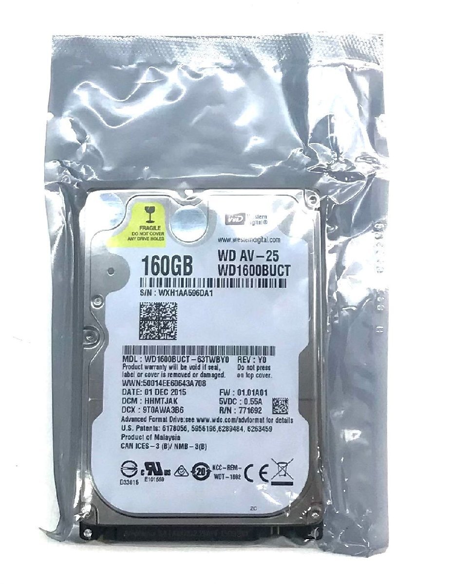 新品★送料無料★10個セット Western Digital WD AV-25 WD1600BUCT 内蔵HDD 2.5インチ 160GB SATA HDD ★3か月保証拍卖