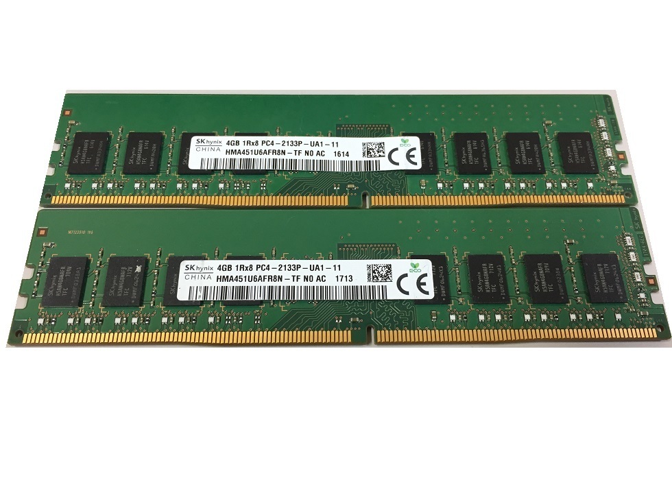 ★中古品★デスクトップ用メモリ SKHYNIX PC4-2133P DDR4 4GB 2枚セット 計8GB ★送料無料★1か月保証拍卖