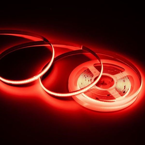 極薄 12V COB 面発光 LED テープライ 赤 レッド 5M 480連/m 8mm カット 色ムラなし 切断 柔軟 防水 チューブライト DD204拍卖
