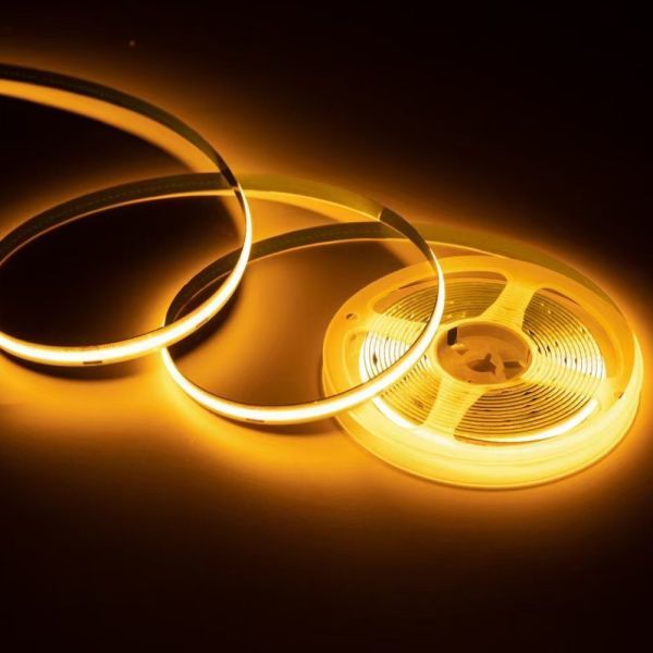 極薄 12V COB 面発光 LED テープライ イエロー 黄 5M 480連/m 8mm カット 色ムラなし 切断 柔軟 防水 チューブライト DD203拍卖