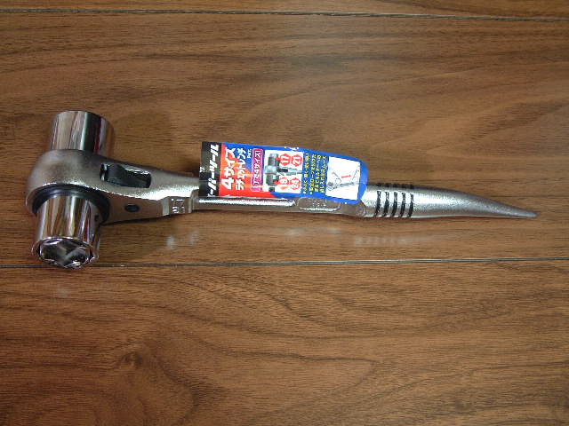 スーパーツール 4サイズラチェットレンチ SRF3 (19・17・24・21) スライド穴付 未使用品拍卖