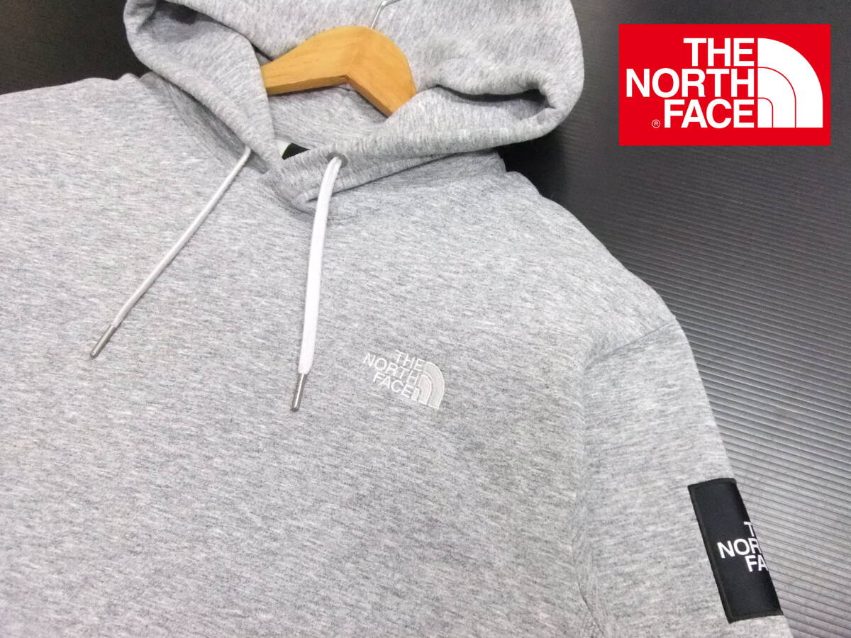 ■THE NORTH FACE■スウェットパーカー スクエアロゴ グレー Lサイズ ノースフェイス拍卖