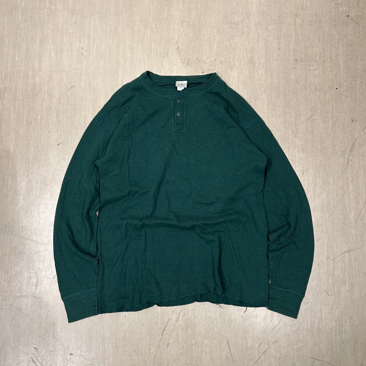 L.L.Bean エルエルビーン ヘンリーネック USA製 ロンT 古着 ビンテージ カットソー 無地 トップス 90s 90年代 00s 00年代拍卖