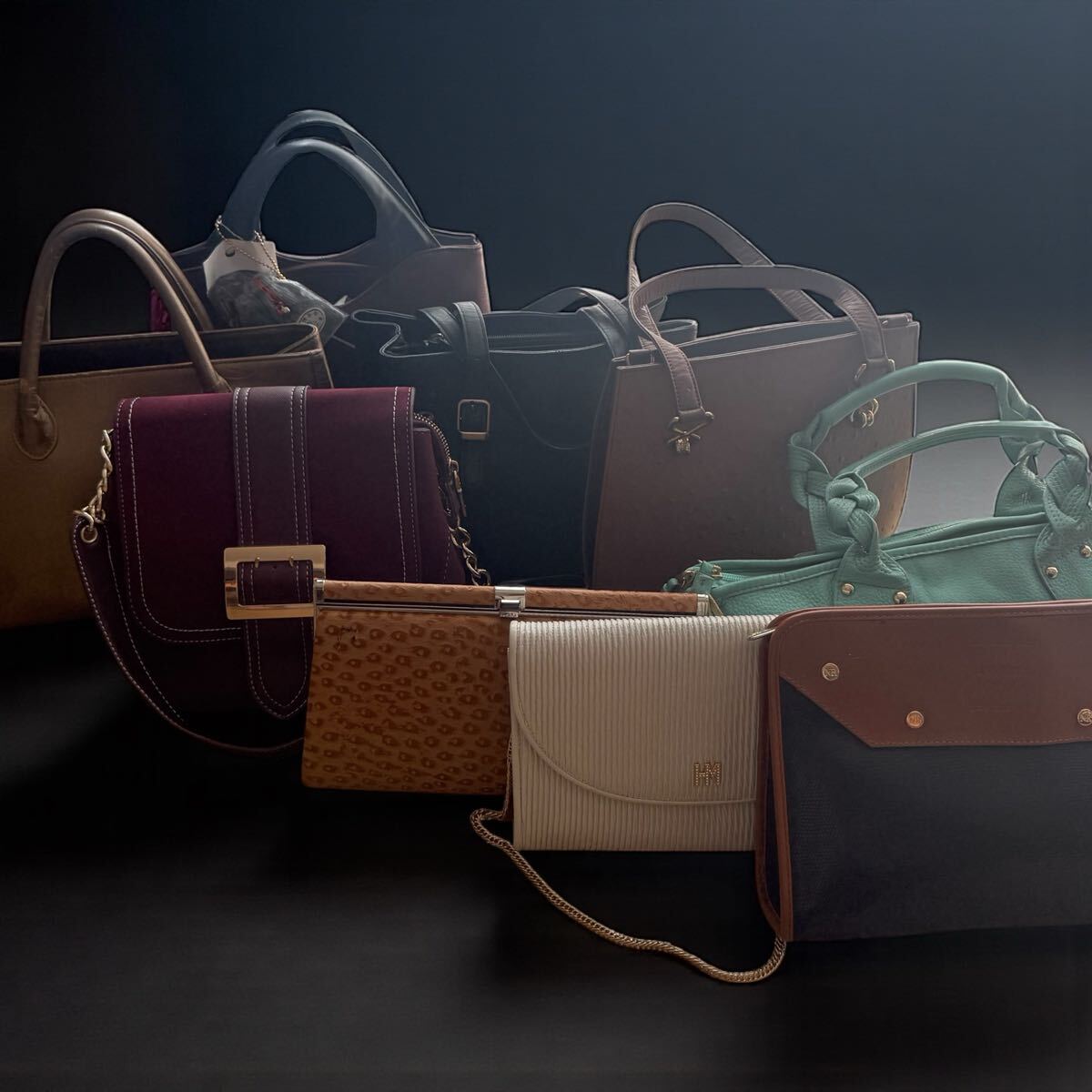 【1円〜】まとめ ブランド含む バッグ 9点 ショルダーバッグ オーストリッチ レザー トートバッグ ハンド チェーン セカンドバッグ 3023拍卖