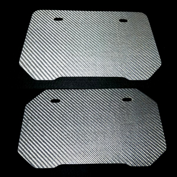*原付用* ナンバーホルダー 【 リアルカーボン / 綾織り シルバー 】 テール フェンダー カスタムパーツ 硬質樹脂製拍卖