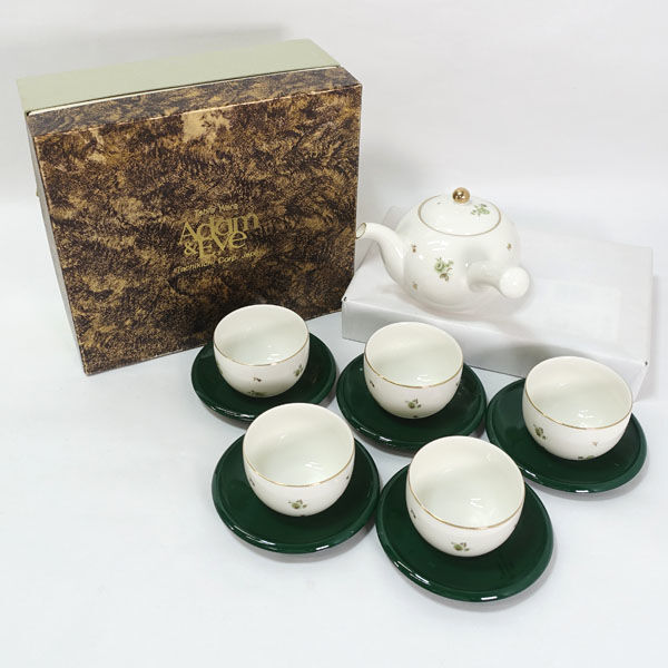 ★ たち吉 洋食器 ADAM&EVE プララ茶托付茶器揃(急須・湯呑&茶托各5) 947-370 (0220536692)拍卖