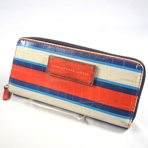 ★ マークバイマークジェイコブス ラウンドファスナー財布 ロゴプレート マルチカラー M3121416 (0220350161)拍卖