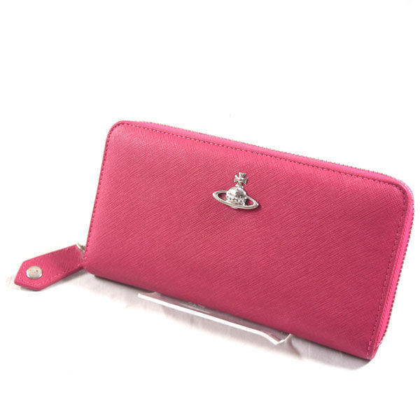 ■ ヴィヴィアンウエストウッド VICTORIA ラウンドファスナー長財布 レザー ピンク (0990009687)拍卖