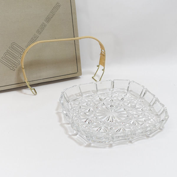 ★ HOYA ガラス HOYA クリスタル ハンドル付スクエアプレート MGS6000 (0220469312)拍卖