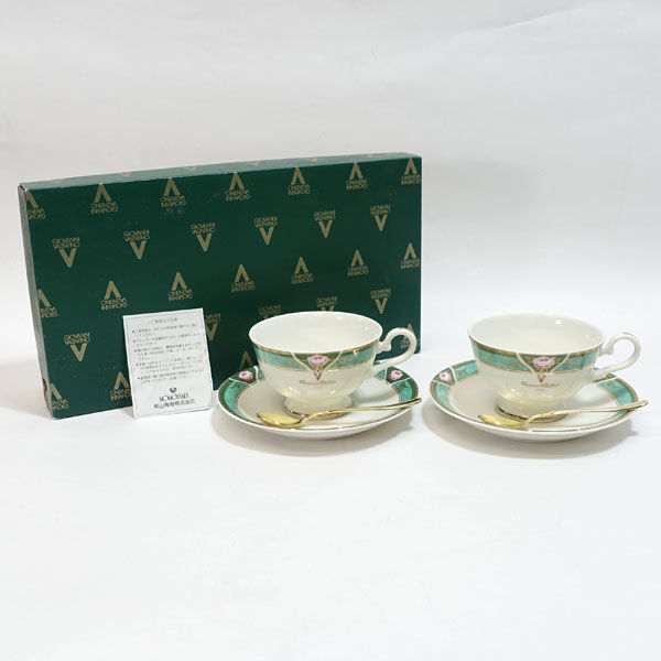 ★ GIOVANNI VALENTINO 洋食器 ジョバンニバレンチノ スプーン付カップ&ソーサー(2客) GV-9617 (0220492702)拍卖