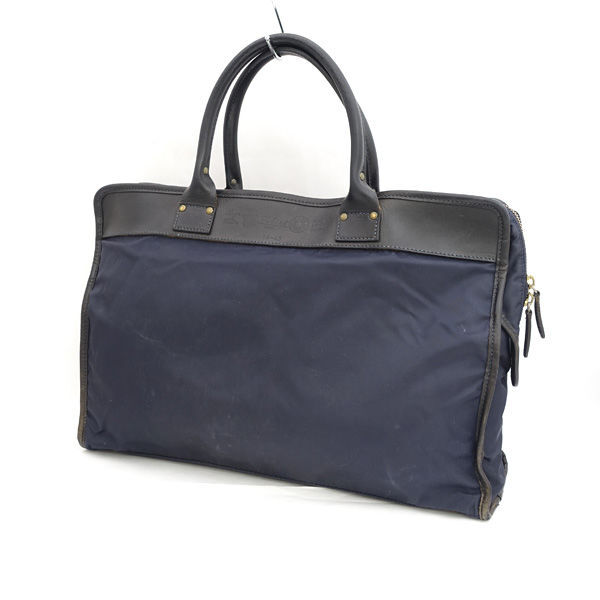 ■ フェリージ ブリーフケース ビジネス レザー ナイロン ブラック ネイビー 14-43 (0990013371)拍卖