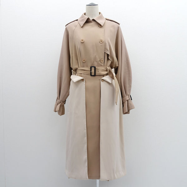 ★ アメリ トレンチコート 3WAY ベージュ フリーサイズ 017270370 (0220501940)拍卖