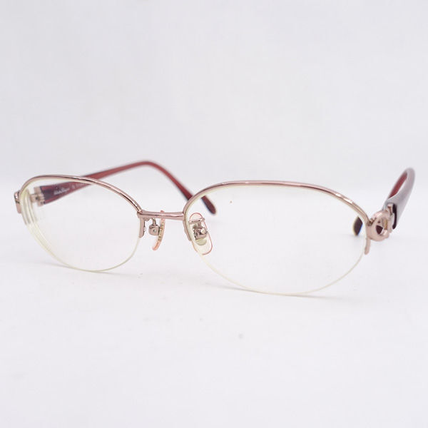 ■ サルヴァトーレフェラガモ 度入りメガネ ガンチーニ エンジ メタルフレーム イタリア製 1572T 645 (0990014077)拍卖