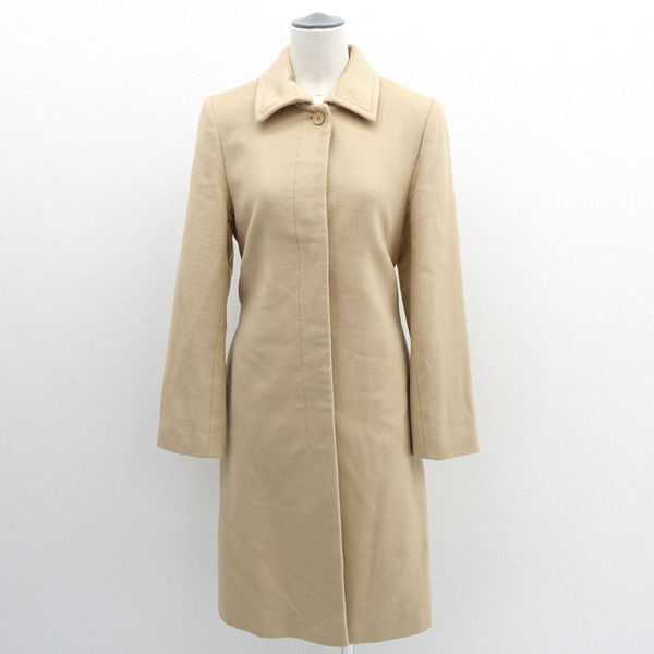 ★ ビーシービージーマックスアズリア ステンカラーコート ウール ベージュ サイズM ベルト付き WCA80002 (0220514387)拍卖