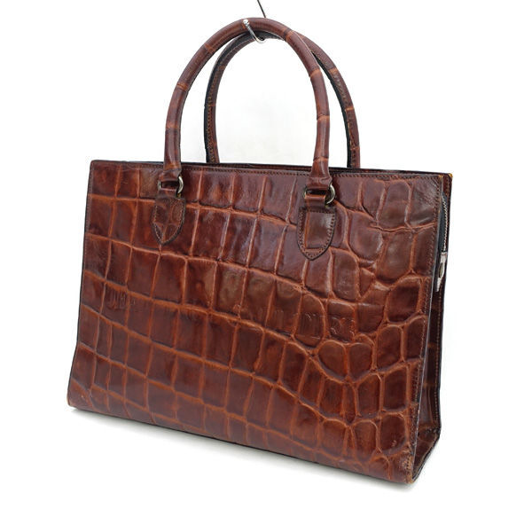 ■ ジャンポール ゴルチエ ハンドバッグ ビジネスバッグ クロコ型押し レザー ブラウン (0990013743)拍卖