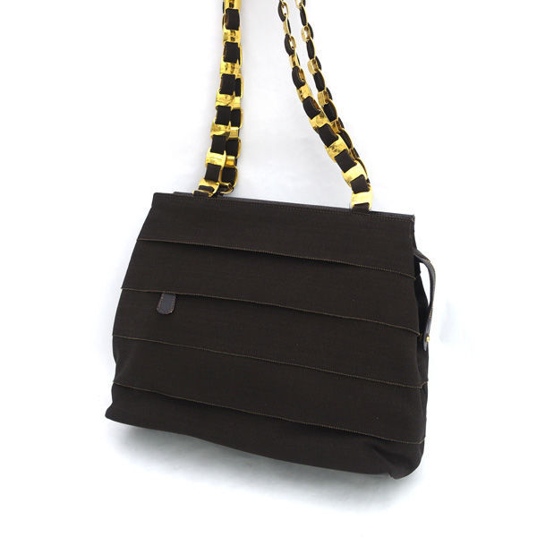 ■ サルヴァトーレフェラガモ チェーンバッグ ヴァラ ショルダーバッグ ブラウン ゴールド キャンバス AU21-5252 (0990014431)拍卖