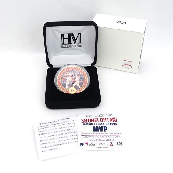★ HIGHLAND MINT 大谷翔平 2023 MVP受賞記念ゴールドコイン リミテッドエディション 923 5000 (0220526481)拍卖