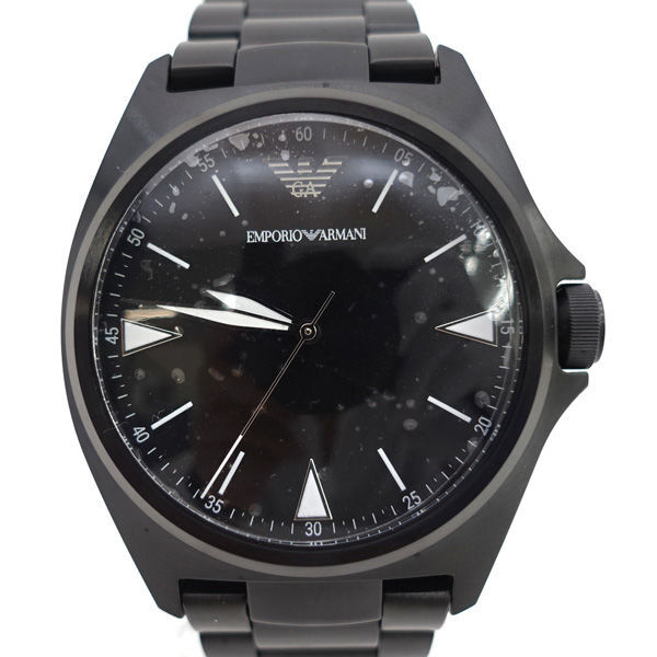 ★ エンポリオアルマーニ ニコラ メンズ腕時計 クォーツ 3針 ブラック プッシュロック AR11257 (0220538248)拍卖
