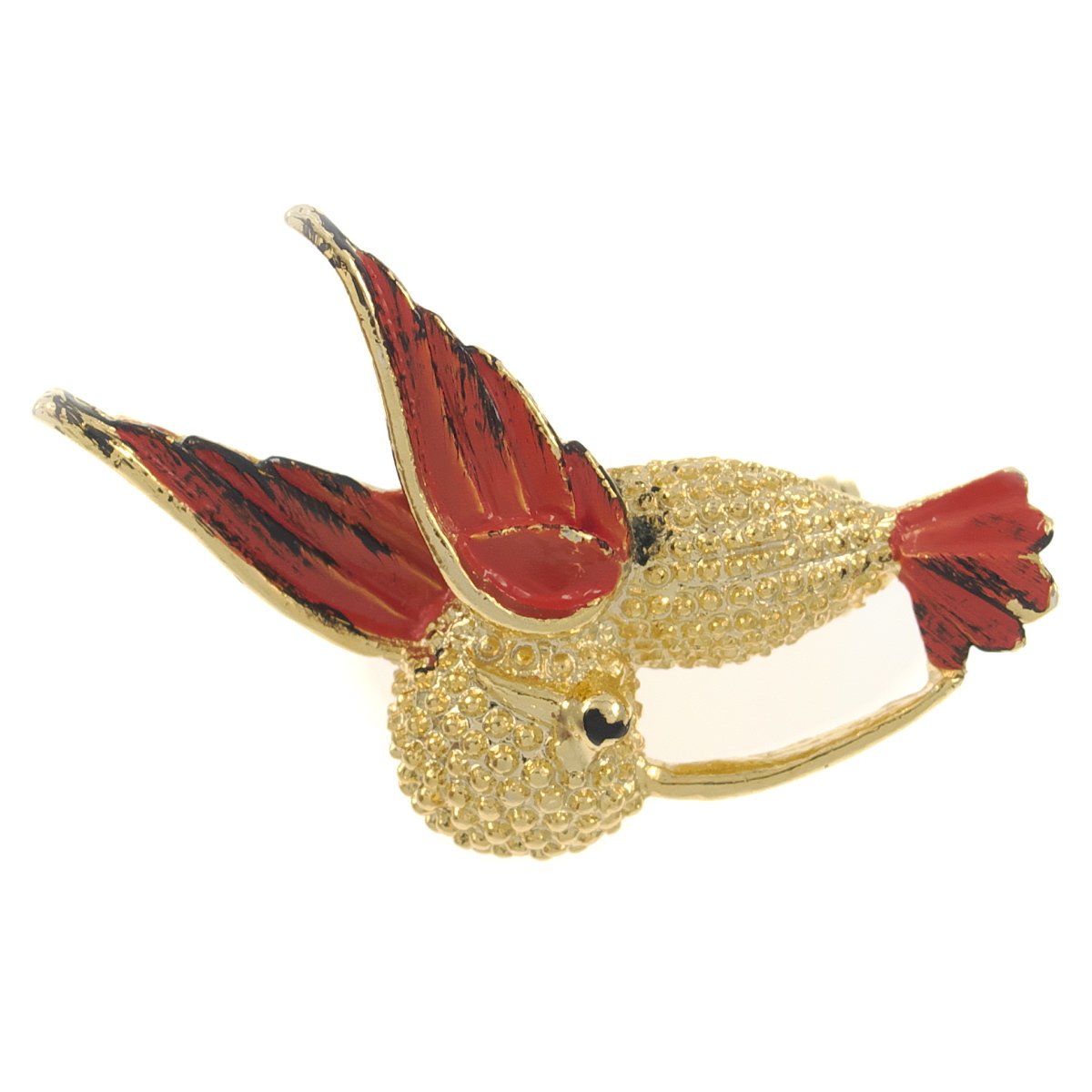 A10743◆【GERRY'S】◆ ハチドリ バードモチーフ カラーペイント 鳥 ◆ ヴィンテージブローチ ◆拍卖